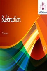 Subtraction ( Vedic Mathematics) Subtraction ( Vedic Mathematics)